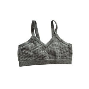 ALO Yoga Gray Ribbed Knit Cashmere Bra